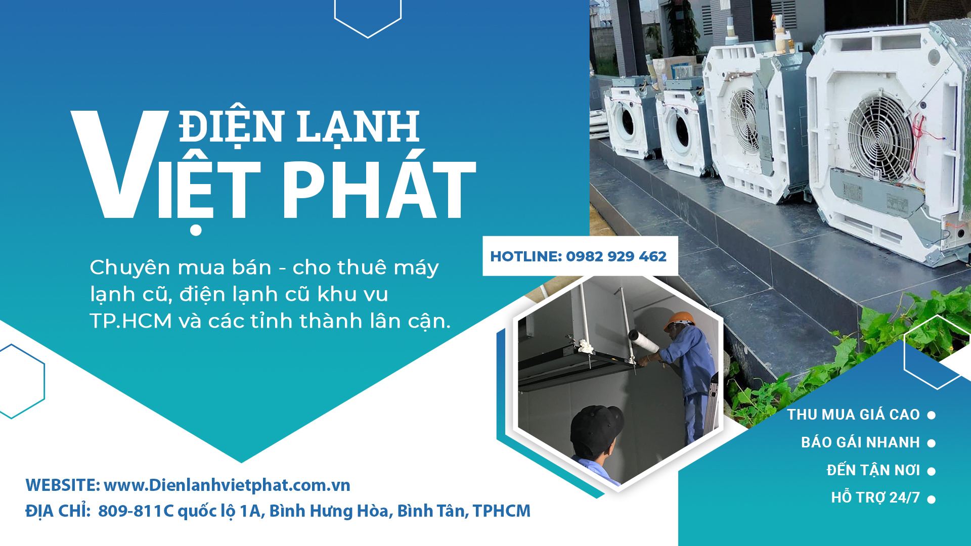 Dịch vụ thu mua điều hòa, máy lạnh công nghiệp - Việt Phát
