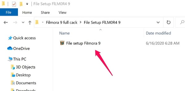 chạy file setup filmora 9 full 