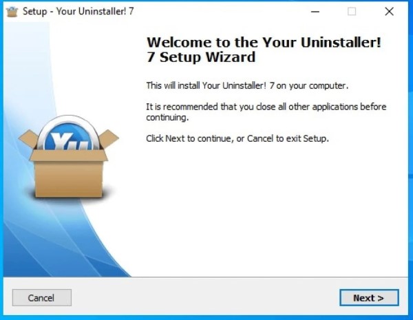 chạy file setup your uninstaller 7
