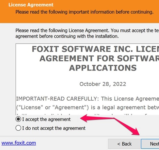 điều khoản phần mềm foxit reader pdf