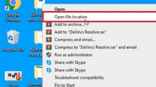 open file location phần mềm