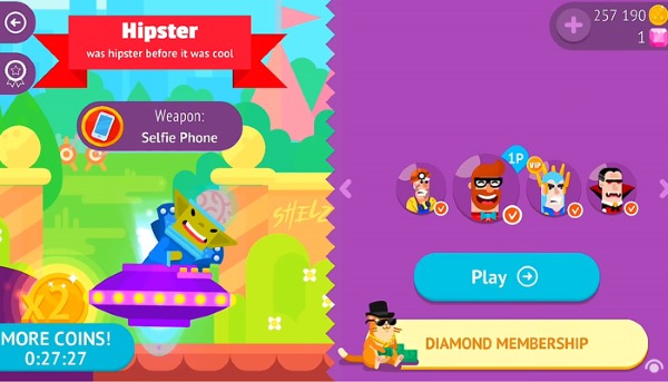 giao diện game bowmasters mobile mod apk