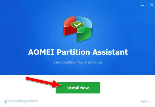 install aomei partition assistant crack