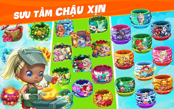 sưu tầm chậu trong khu vườn trên mây hack apk