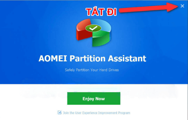 tắt phần mềm partition assistant professional