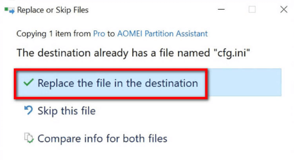 thay đổi file crack trong destination